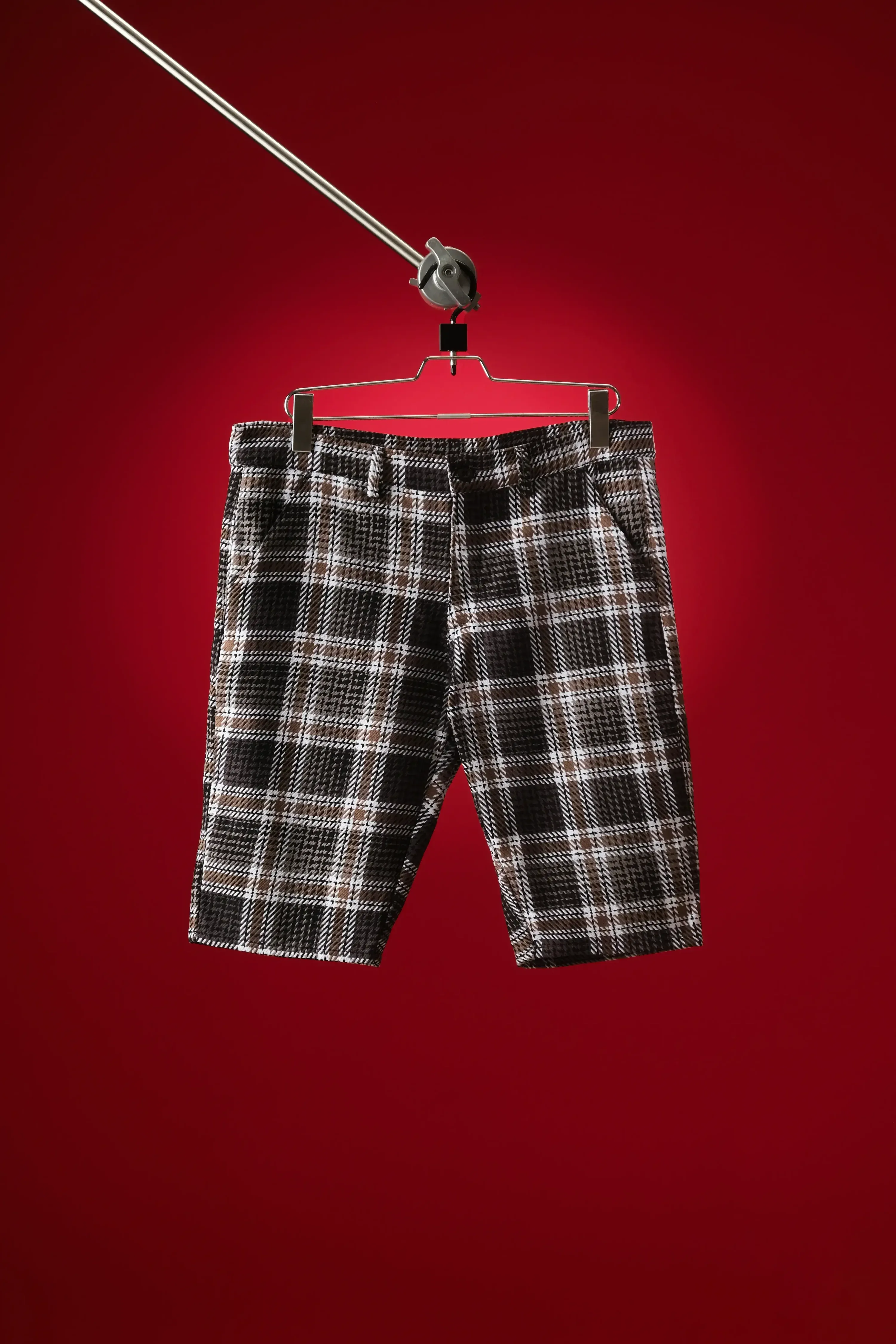 Men’s Black & White Waffle Check Shorts - DSO 02