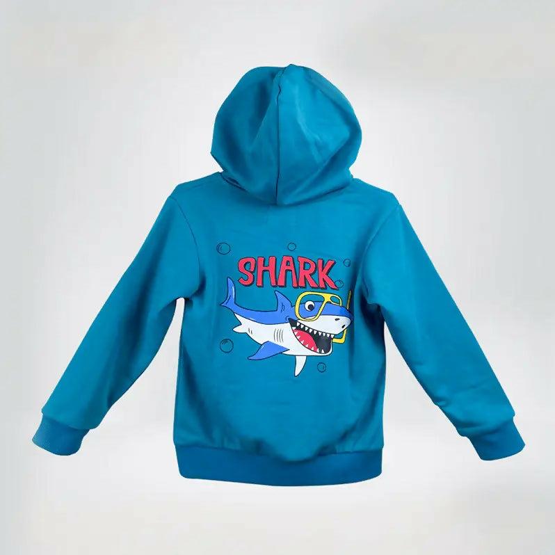 Baby Shark Sky Blue Hoodie For Kids