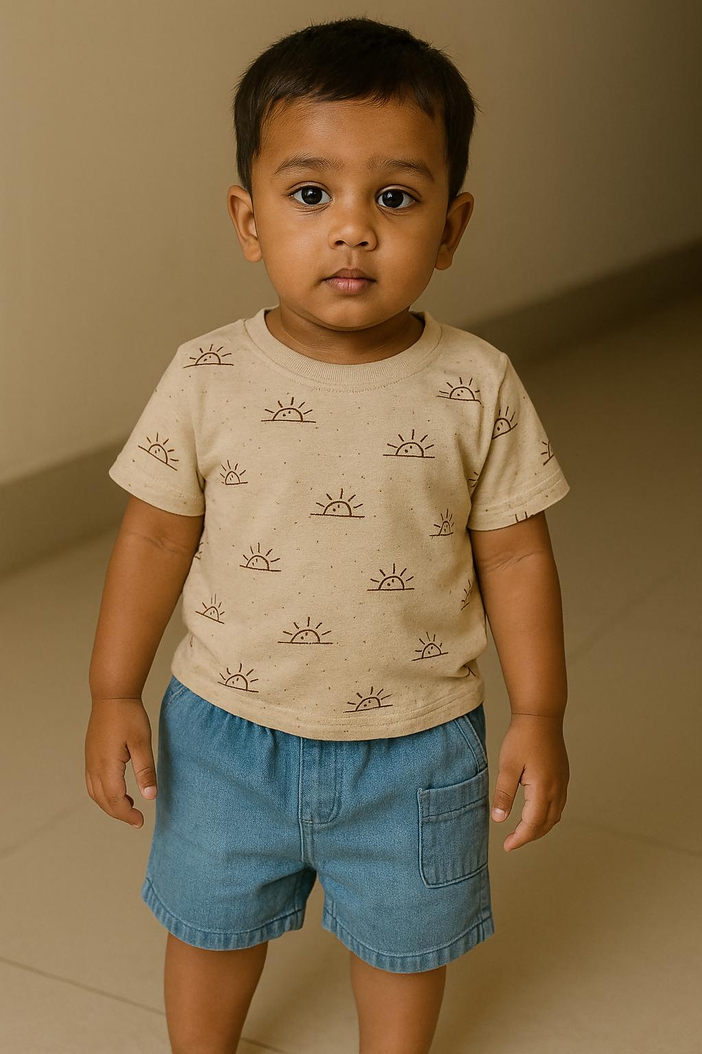 Casual Sand Baby T-Shirt And Pant Set