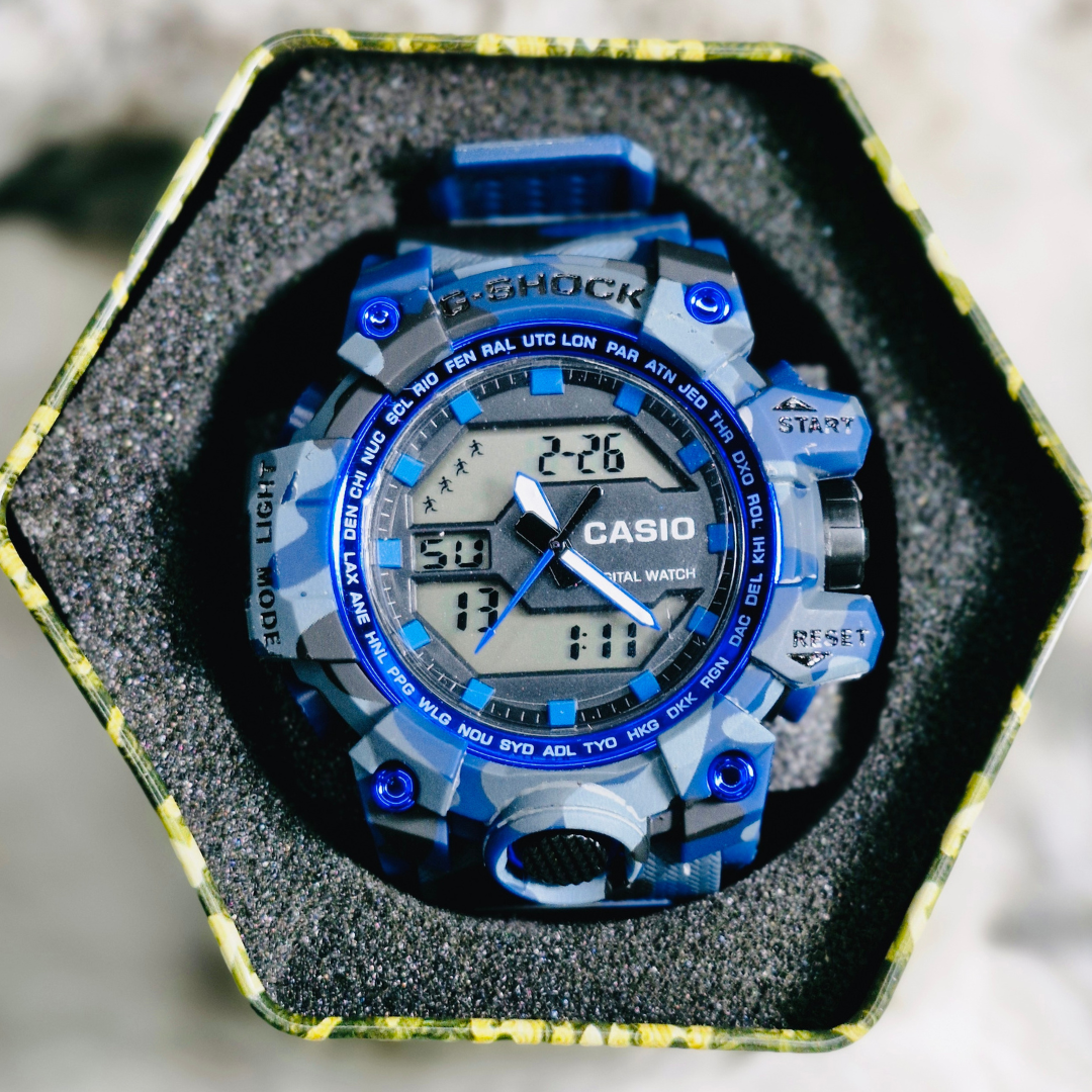 Original Casio G-Shock Digital Watch – Blue Camo Edition