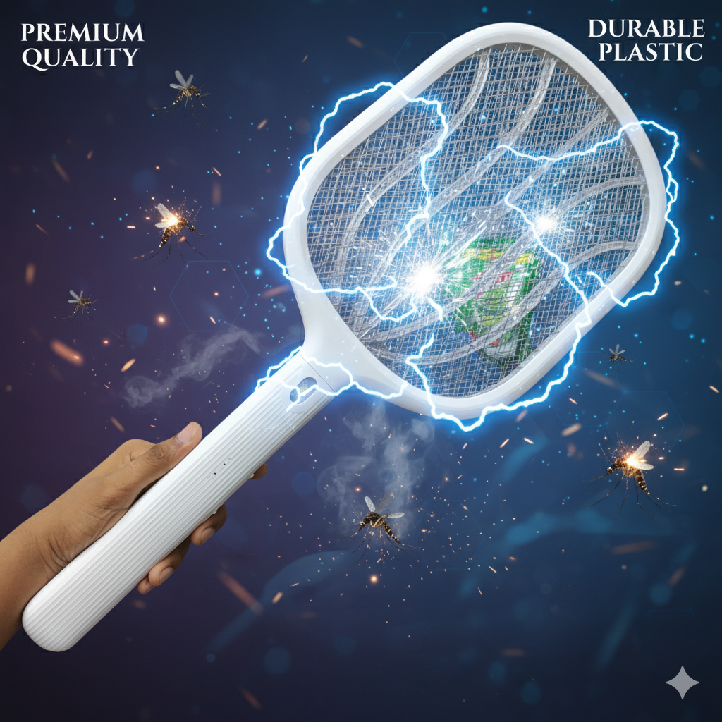 Electric Mosquito Killer Racket with UV Trap Light & Charging Dock