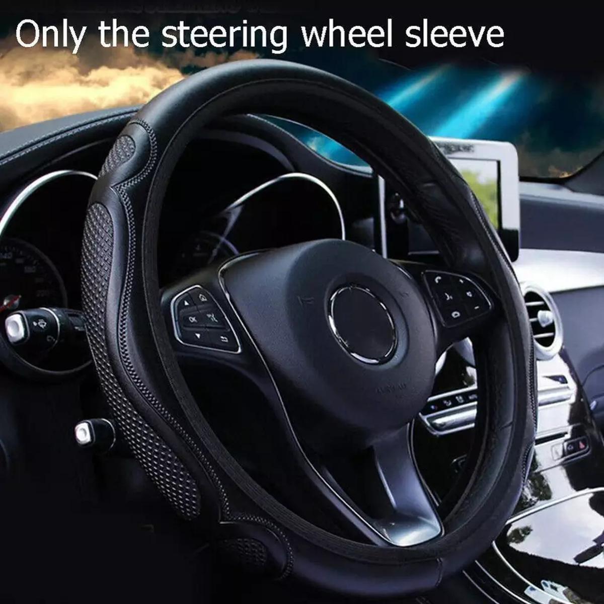 Universal Car Steering Wheel Cover Leather Anti Slip Breathable Protection Cover for 37-38cm Steering Wheel Protector Car Styling Auto Interior Accessories