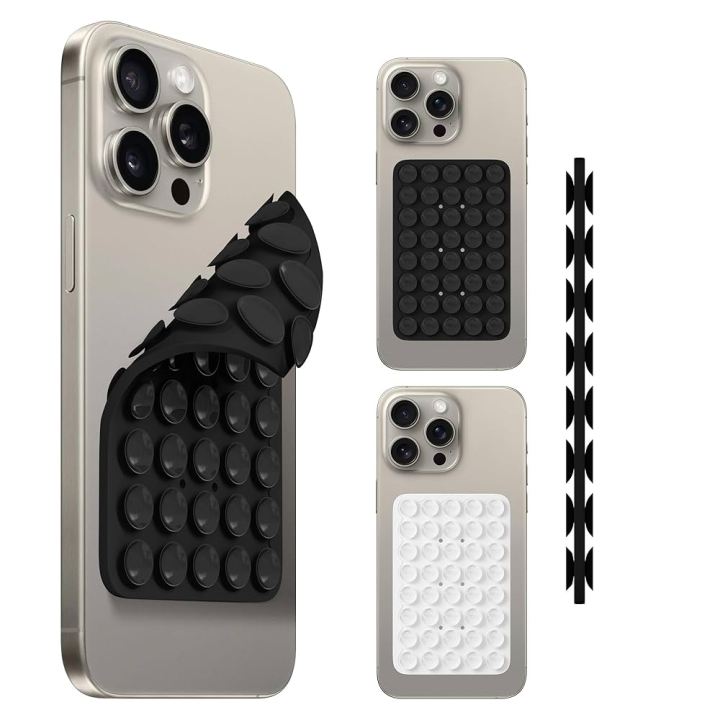 Double Sided Strong Grip Silicone Phone Holder – Adhesive Suction Mount, Anti-Slip Hands-Free Stand