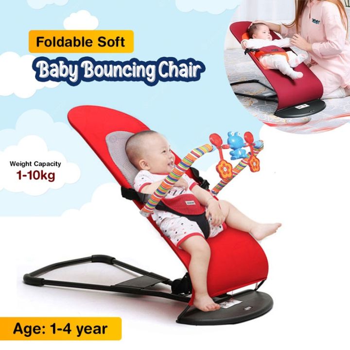 Baby Bouncer With Toys / Adjustable Baby Bouncing Rocking Chair / Baby Rocking Chair With 3 Toys / Foldable Soft Baby Bouncer For Babies