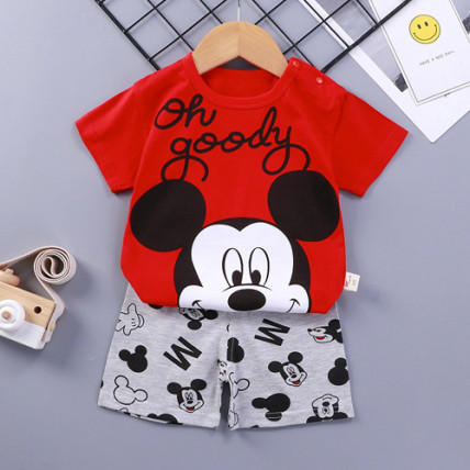 Summer Mickey Mouse Cotton Baby Sets short sleeve Boy T-shirt + Shorts Sets Toddler Clothing Baby Boy Clothes