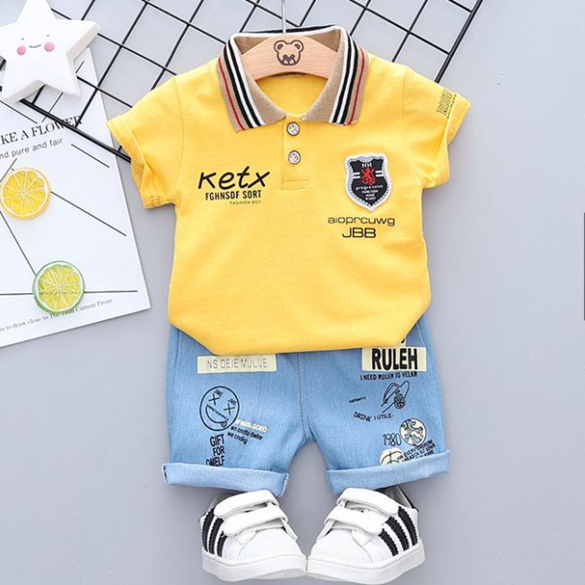 Jeans Pant And Polo T-Shirt For Kids