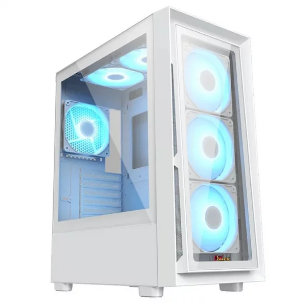 PC Power Crystal Glass V3 WH ATX Desktop Gaming Casing